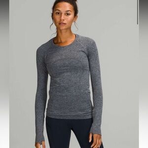 Lululemon Swiftly Tech Long Sleeve size 8 Tetra Stripe True Navy